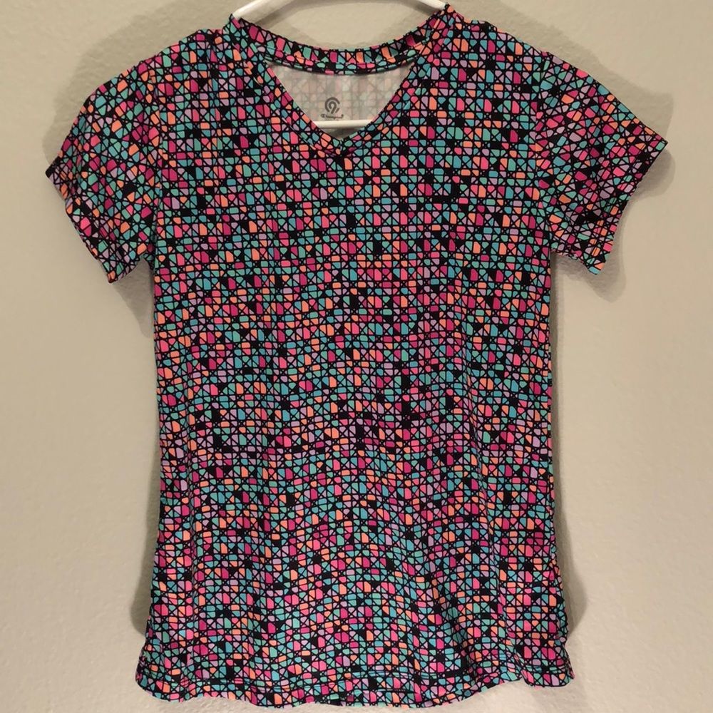 Multicolored Workout Shortsleeved Shirt